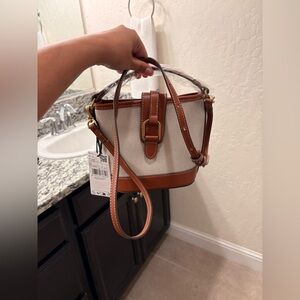 H&M Brown and Cream Crossbody Bag